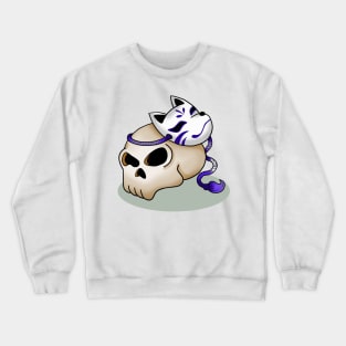 Skull and Kitsune Mask Crewneck Sweatshirt